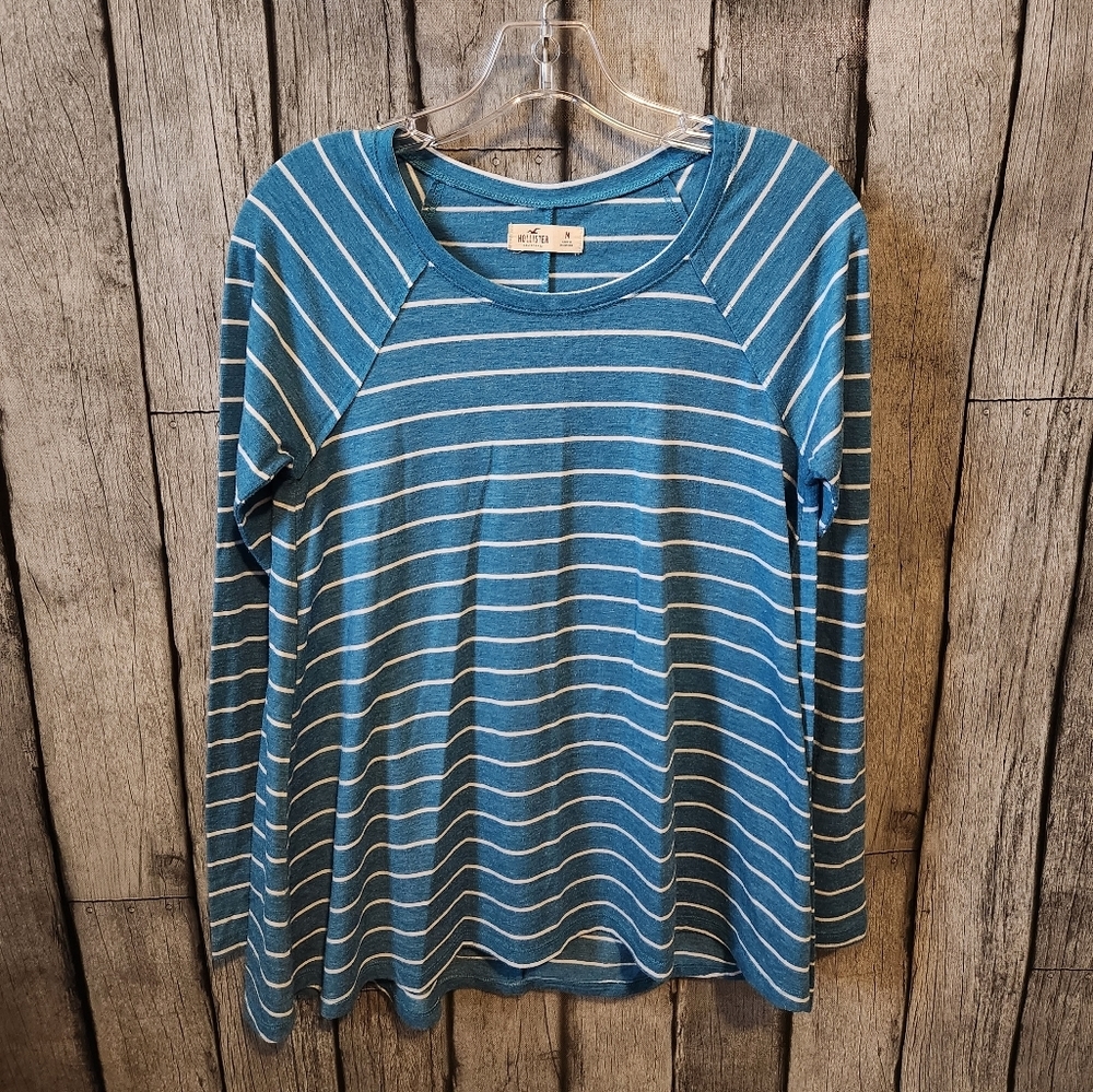 HOLLISTER Long Sleeve Blue & White‎ Shirt